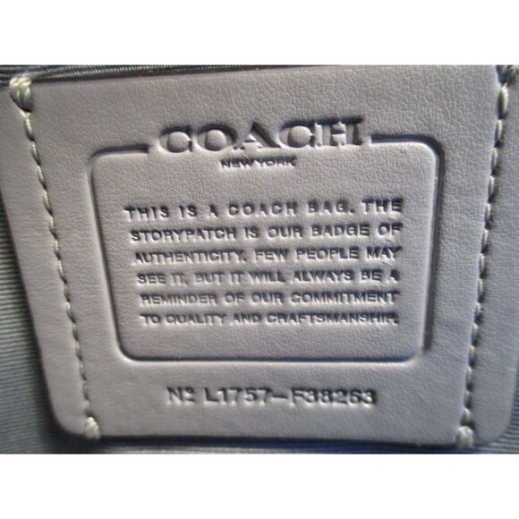 *Coach Pebbled Leather Light Blue Mini Backpack With Adjustable Straps Top Zip main image 7